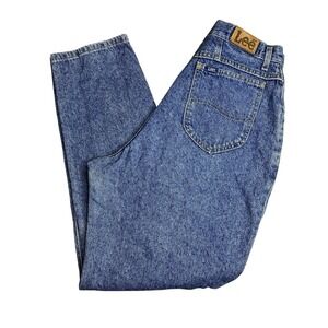 Vintage Lee Jeans Womens 14 Med Blue High Rise Pleated Tapered‎ Mom 90s